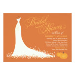 Fall Bridal Shower | Wedding Gown with Pumpkins Card