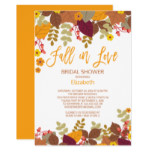 Fall in Lov Autumn Leaves Bridal Shower Invitation