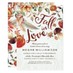 Fall in Love Autumn Harvest Pumpkin Bridal Shower Card