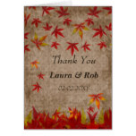 falling  maple leaves wedding Thank You Card