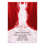 Faux Glitter Dress on Red Bridal Shower Invite