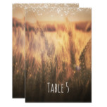 Field of Wheat Rustic Country Wedding Table Number Card