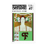 FLORA/ LADY WITH WHITE ROSES MONOGRAM STAMP