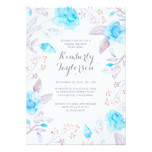 Floral Bouquet Tiffany Blue Bridal Shower Card