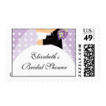 Floral Bride & Groom Bridal Shower Stamp