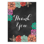 Floral Chalkboard Bridal Shower Thank you card