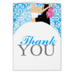 Floral Damask Thank You Card