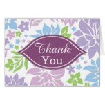 Floral lilac, purple, green Wedding Thank You card