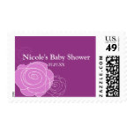 Floral Mauve Purple Invitation Postage Stamp