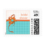 Floral Ribbons and Squares Custom Event Shower Postage Stamp