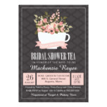 Floral Teacup Bridal Shower Tea Invitation