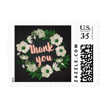 Floral Wreath | Thank You Postage Stamps