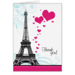 Flourish Eiffel Tower Parisian Love Thank You Card