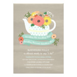 Flower Garden Teapot Bridal Shower Invitation