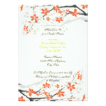 Flowers orange lime green bridal shower invitation