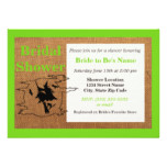 Flying Witch Halloween Bridal Shower Invitation