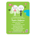 Fun Golf Ball and Tee Bride Groom Bridal Shower Card