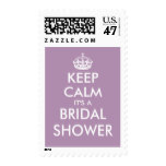 Fun lavender purple keep calm bridal shower stamps