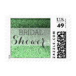 Glitter BLING Bridal Shower Postage (green)