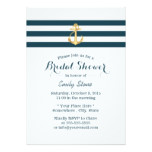Gold Anchor Nautical Stripes Bridal Shower Card