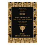 Gold and Black Art Deco Pattern Bridal Shower Card