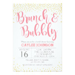 Gold and Blush Brunch and Bubbly Shower Invitation