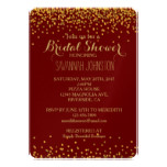 Gold and Red Glam Confetti Dots bridal shower Card