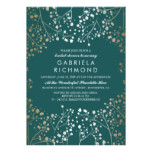Gold and Teal Baby's Breath Bridal Shower Card