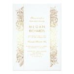 Gold and White Floral Vintage Chic Bridal Shower Card