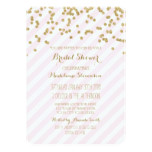Gold Blush Pink Stripes Bridal Shower Invitations