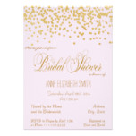 Gold Confetti pink Bridal Shower Invitation