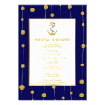 Gold foil anchor nautical wedding bridal shower card