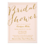Gold Glitter Blush Pink Bridal Shower Invitation