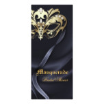 Gold Masquerade Black Bridal Shower Invitation