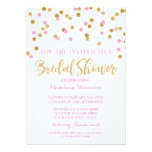 Gold Pink Confetti Bridal Shower Invitation