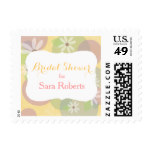 Gold, Pink & Green & White Daisies Bridal Shower Postage