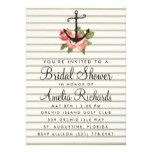 Gold Stripe Nautical Anchor Bridal Shower Invite