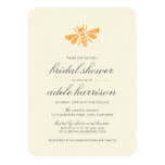 Golden Watercolor Bee Bridal Shower Card