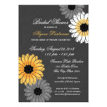 Gray and Yellow Slate and Flowers Bridal Shower Card