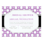 Gray & Purple Polka Dot Bridal Shower Invitations
