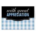 Great Appreciation Blue Gingham Thank You Cards