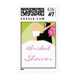 Green Bride & Groom Bridal Shower Stamp