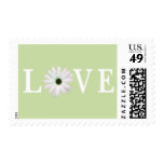 Green Daisy Love Postage Stamps