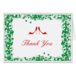 Green Flower Red Shoes Bridal Shower Thank You Car Card