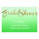 Green Glitter Ombre Bridal Shower Invitation
