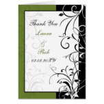 green swirls wedding Thank You Card