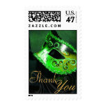 Green Thank You  Masquerade Party Postage