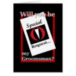 Groomsman Wedding Invitation  Silver Red Black