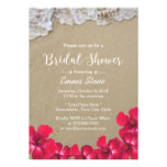 Hawaiian Beach Shore Hibiscus Floral Bridal Shower Card