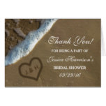 Heart In The Sand Beach Bridal Shower Thank You Card